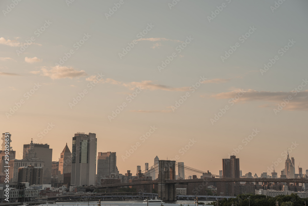 New york city skyline with brooklyn bridge