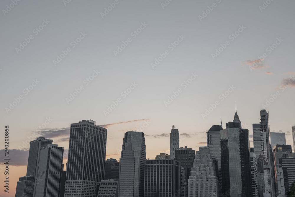 New york city financial district skyline