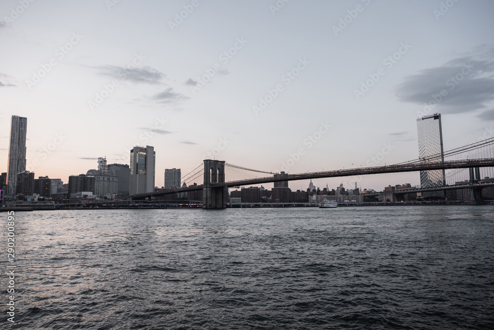 New york city view of brooklyn bridge