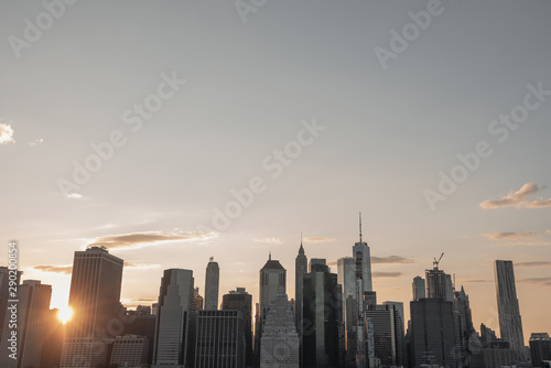 Manhattan cityscape at dusk