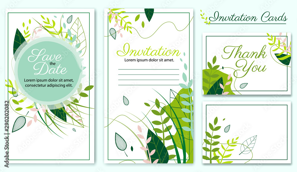 Wedding Invitation, Save Date, Floral Thank You.