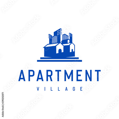 apartment building village logo design vector