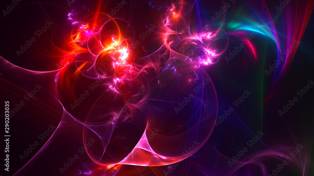 Fototapeta premium 3D rendering multicolored abstract fractal