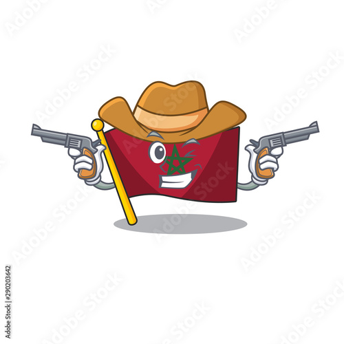 Cowboy flag morocco isolated with the character