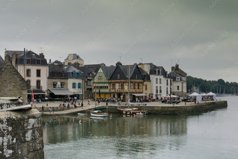 cityscape view of the old town of Auray in Brittany in western France