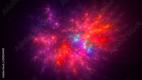 3D rendering multicolored abstract fractal