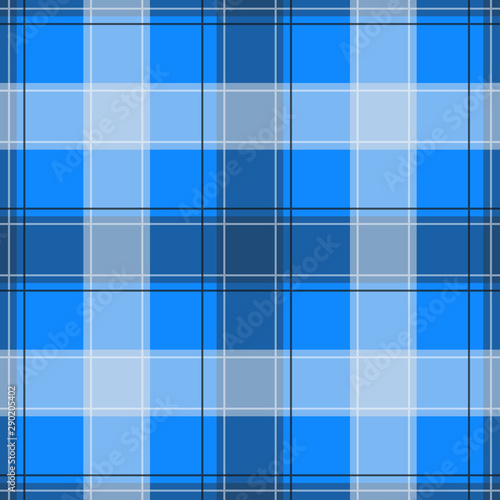 Light blue Gingham pattern. Texture from squares for - plaid, tablecloths, clothes, shirts, dresses, paper, bedding, blankets, quilts and other textile products. Vector illustration EPS 10