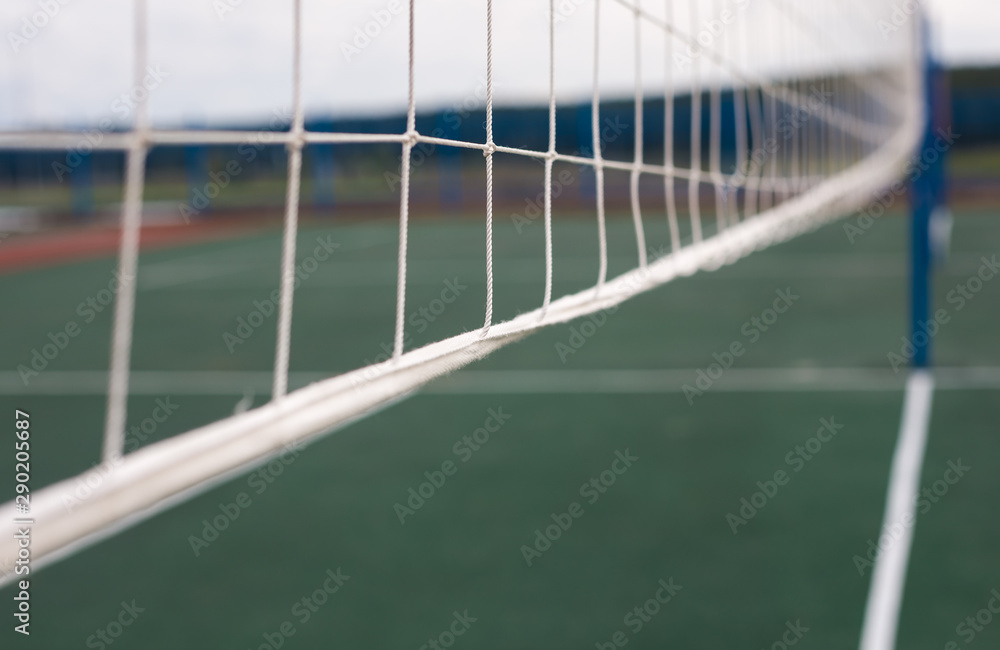Volleyball net close - up on the background of the Playground. Volleyball net close - up on the background of the Playground.