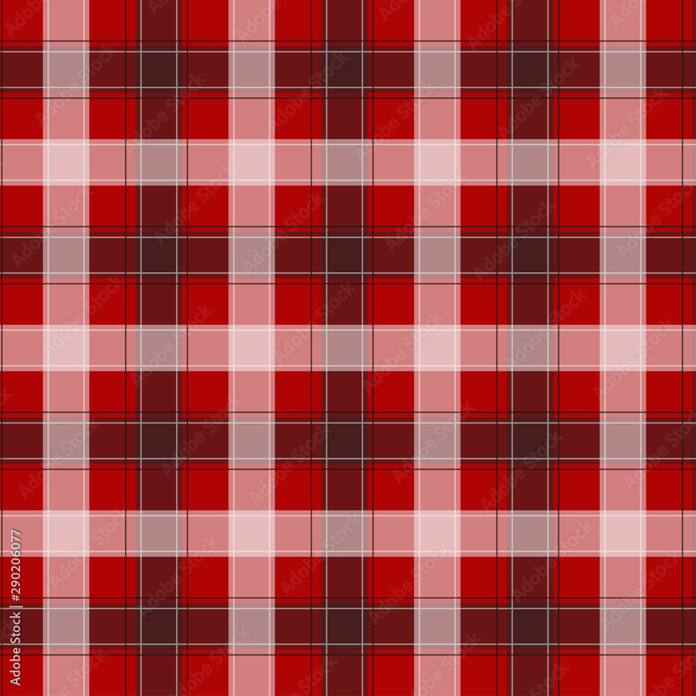 Obraz premium Red Gingham pattern. Texture from squares for - plaid, tablecloths, clothes, shirts, dresses, paper, bedding, blankets, quilts and other textile products. Vector illustration EPS 10