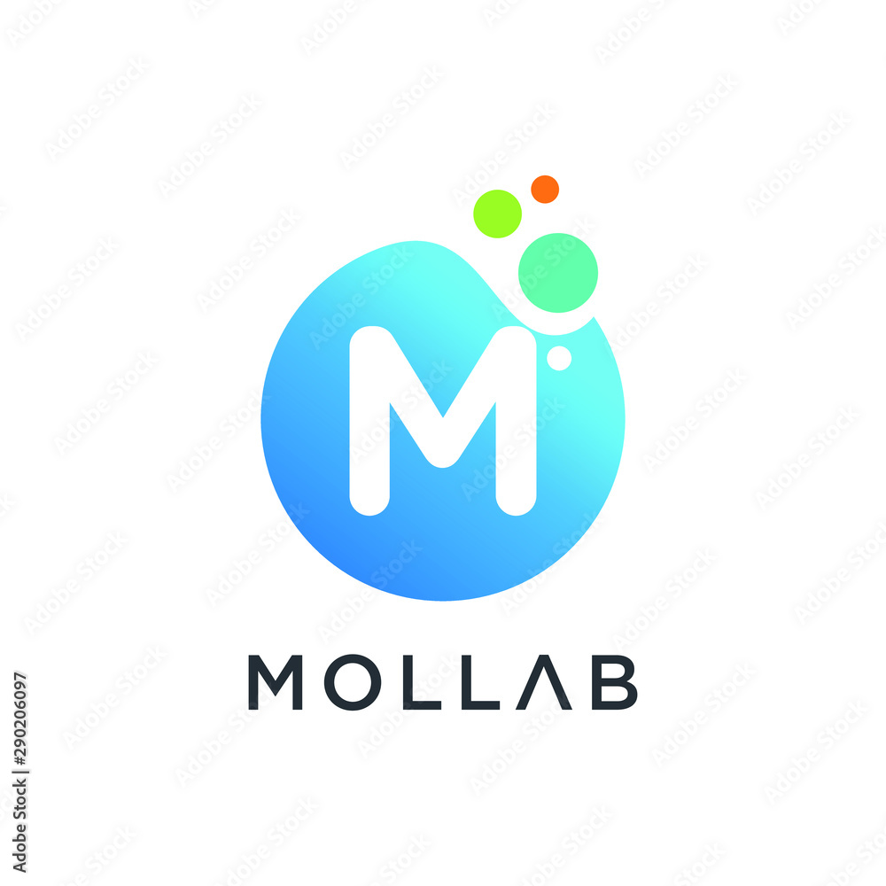 molecule initial Letter M Logo design , Lab Logo Design Element , Design Vector with Dots. - VECTOR molecule initial Letter M Logo design , Lab Logo Design Element , Design Vector with Dots. - VECTOR