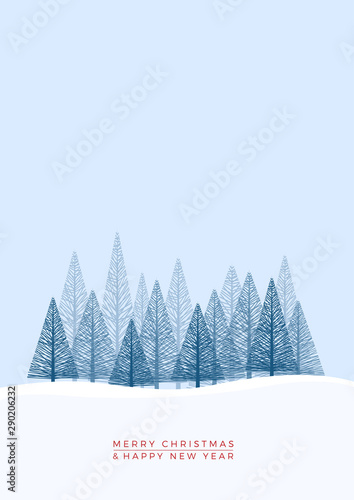 Christmas. Abstract vector illustration. Winter landscape background.