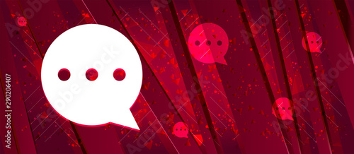 Comment icon Abstract design bright red banner background