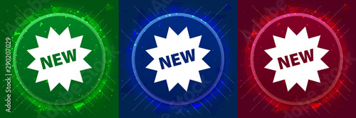New star badge icon elegant modern design abstract buttons set illustration