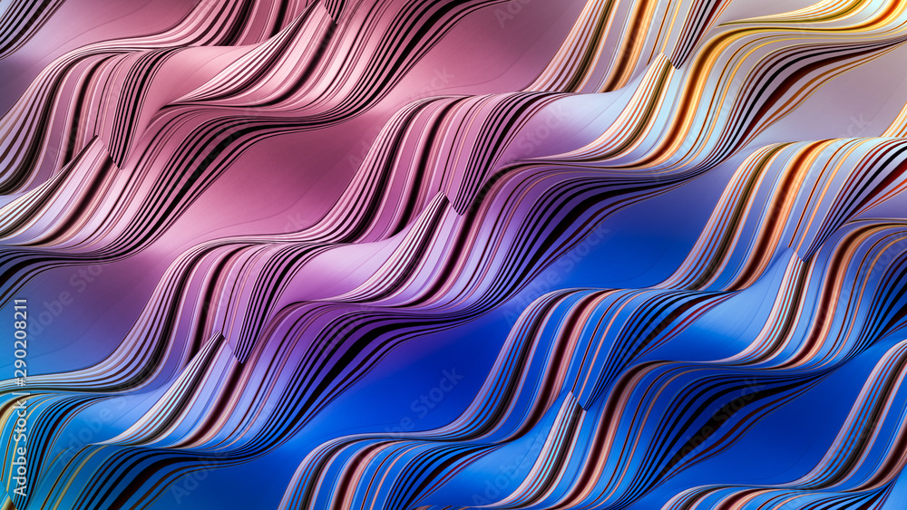 Fototapeta premium Elegant line background. 3d illustration, 3d rendering.