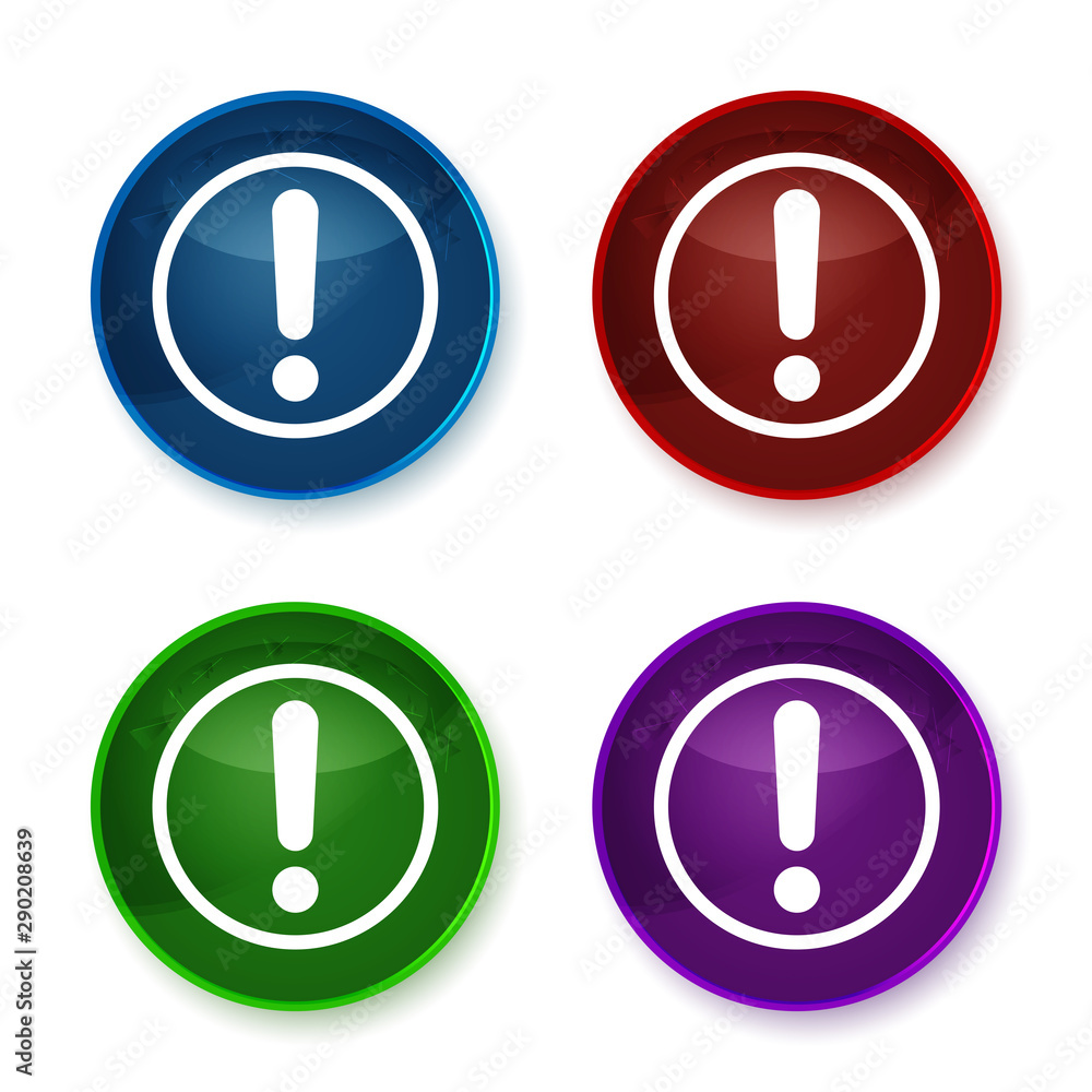 Exclamation mark icon shiny round buttons set illustration Exclamation mark icon shiny round buttons set illustration