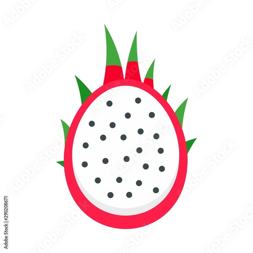 Half pitaya icon. Flat illustration of half pitaya vector icon for web design