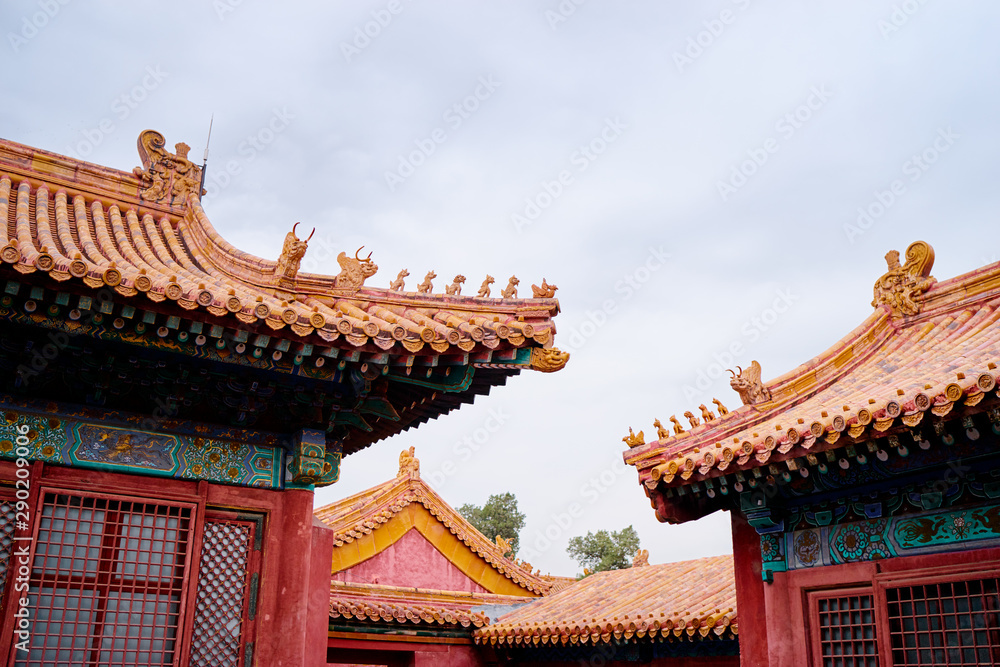 Red wall. Traditional ancient chinese architecture. Red wall. Traditional ancient chinese architecture.