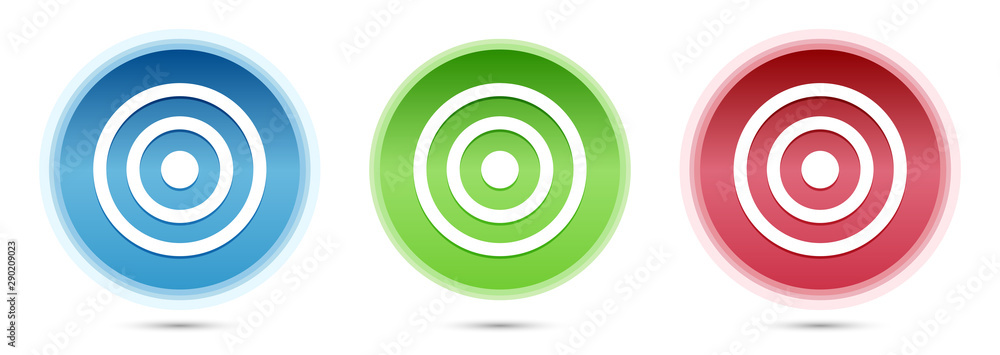 Target icon glass round buttons set illustration Target icon glass round buttons set illustration