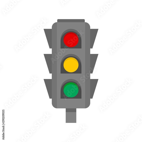 Road cross traffic lights icon. Flat illustration of road cross traffic lights vector icon for web design