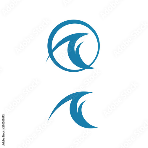 Water Waves logo Design of blue ocean sign Vector icon Template