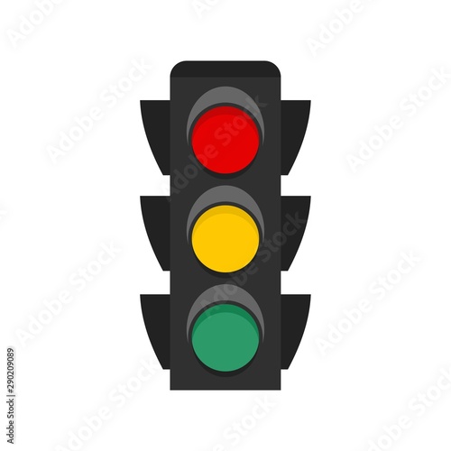 City traffic lights icon. Flat illustration of city traffic lights vector icon for web design