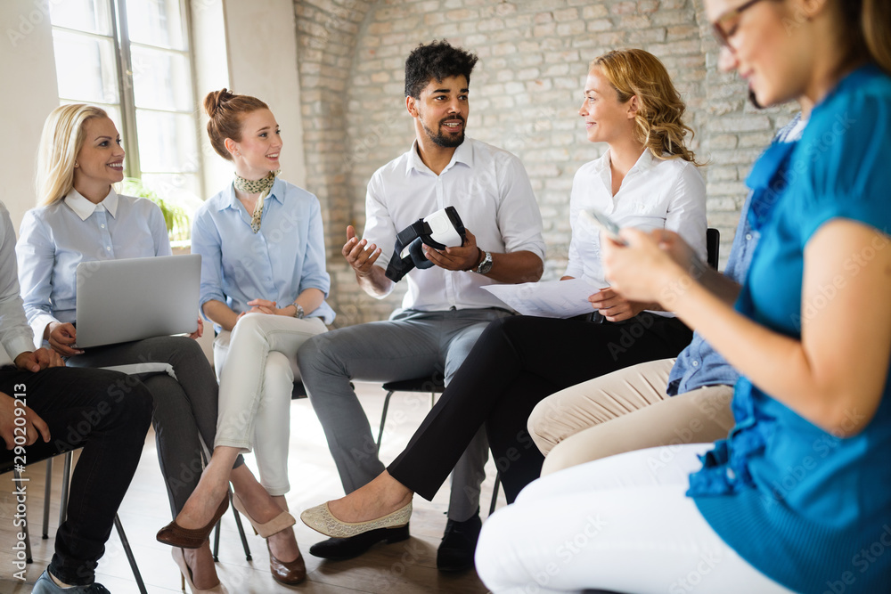 Successful business group of people at work in office Successful business group of people at work in office