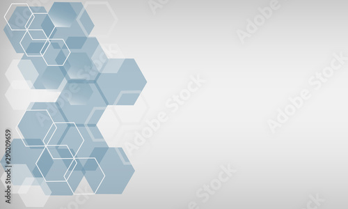 Abstract geometric background, hexagon shapes, space for text.