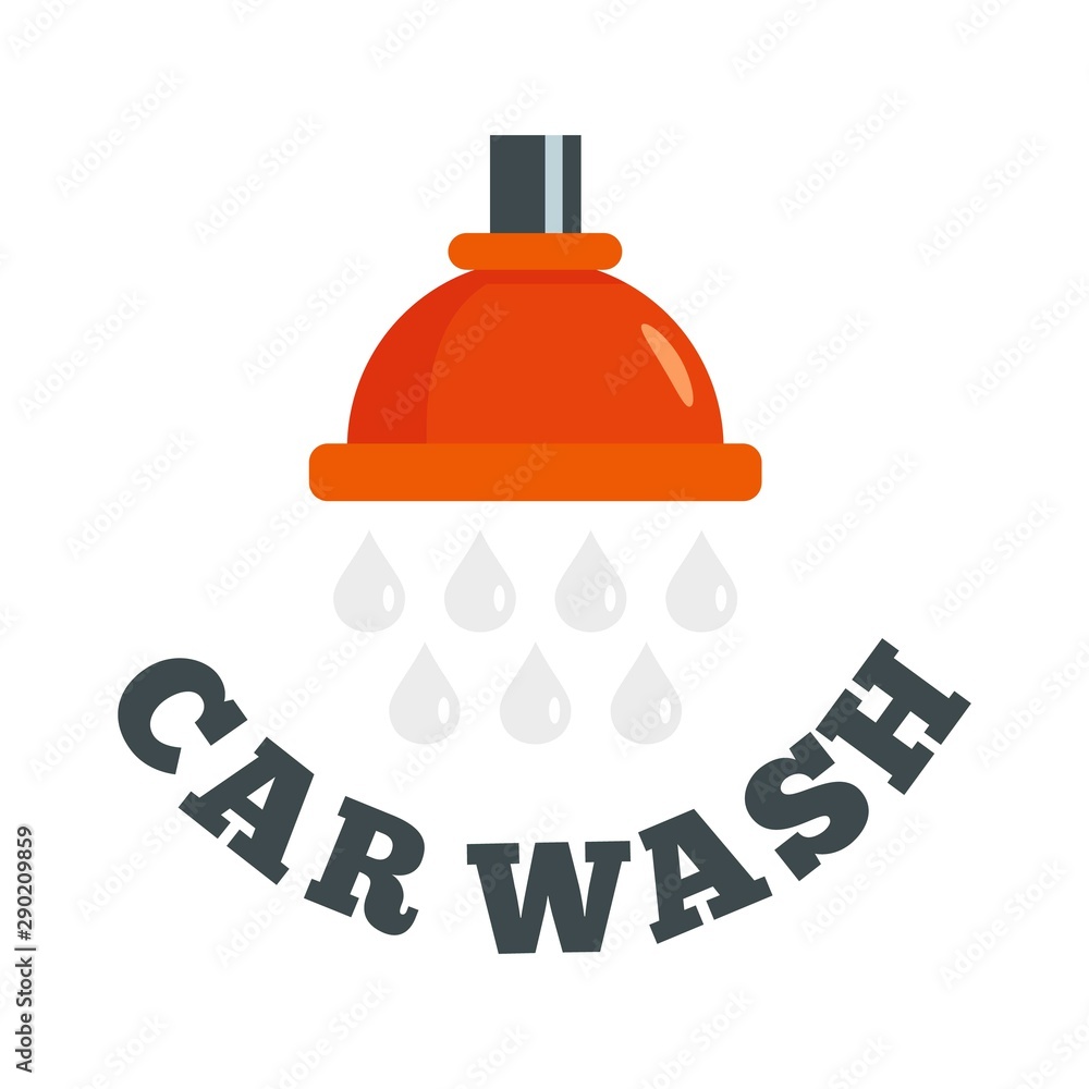 Obraz premium Water drop car wash logo. Flat illustration of water drop car wash vector logo for web design