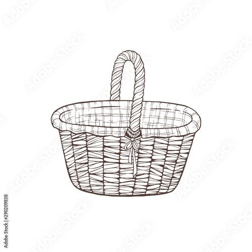 hand drawn basket vector illustration