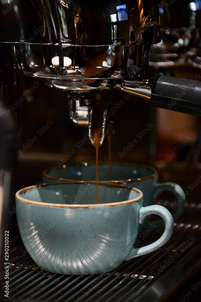 cup of coffee and machine