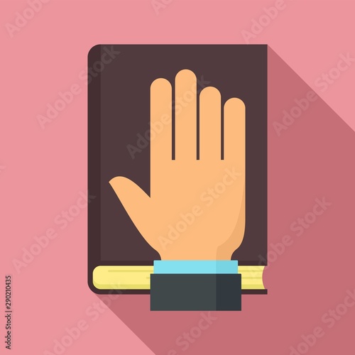Lawyer oath icon. Flat illustration of lawyer oath vector icon for web design