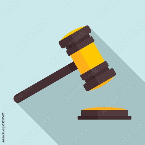 Judge gavel icon. Flat illustration of judge gavel vector icon for web design