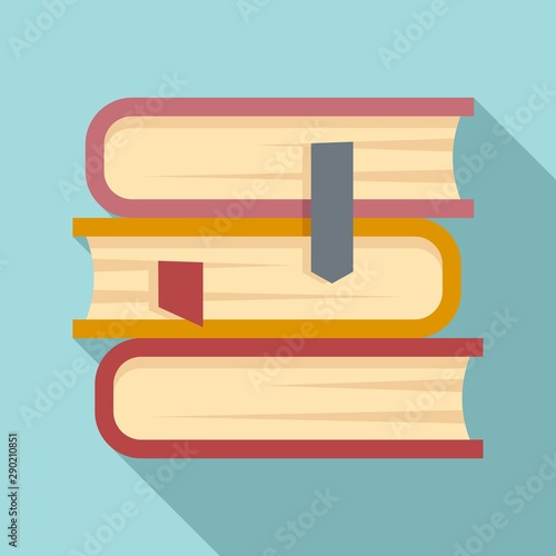 Law book stack icon. Flat illustration of law book stack vector icon for web design