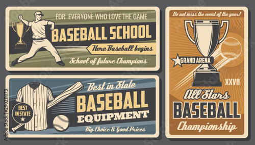 Baseball sport championship, equipment store