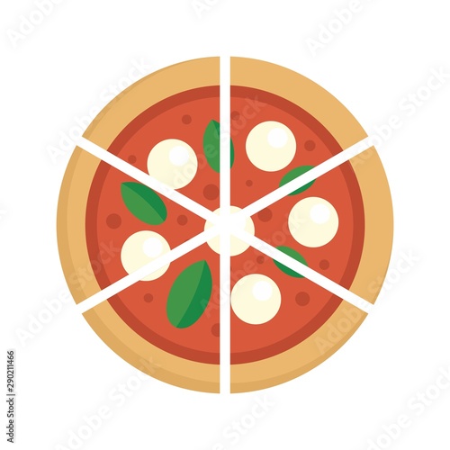 Four cheeses pizza icon. Flat illustration of four cheeses pizza vector icon for web design