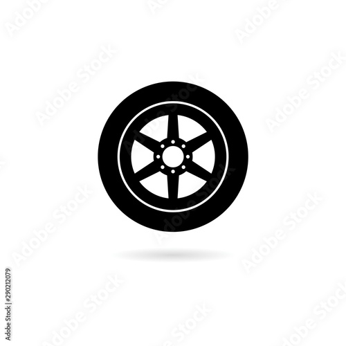 Car wheel icon modern and trendy flat symbol for web site