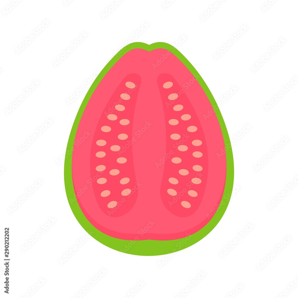 Half of guava icon. Flat illustration of half of guava vector icon for web design Half of guava icon. Flat illustration of half of guava vector icon for web design