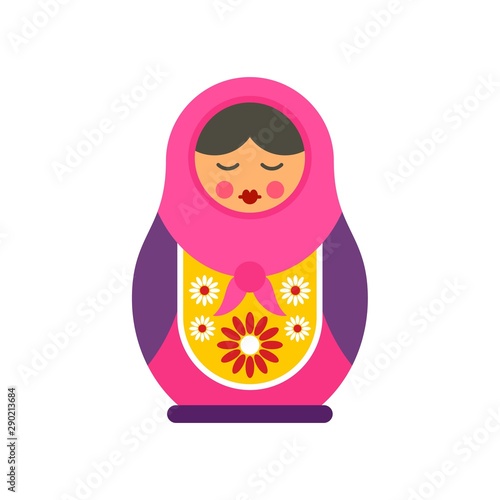 Russian nesting doll icon. Flat illustration of russian nesting doll vector icon for web design