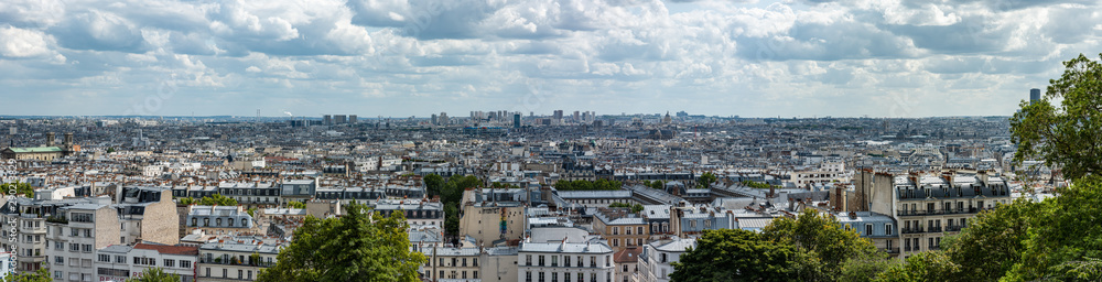 paris skyline panoramic view from the butte  Montmartre