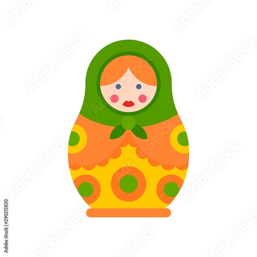 Vintage nesting doll icon. Flat illustration of vintage nesting doll vector icon for web design