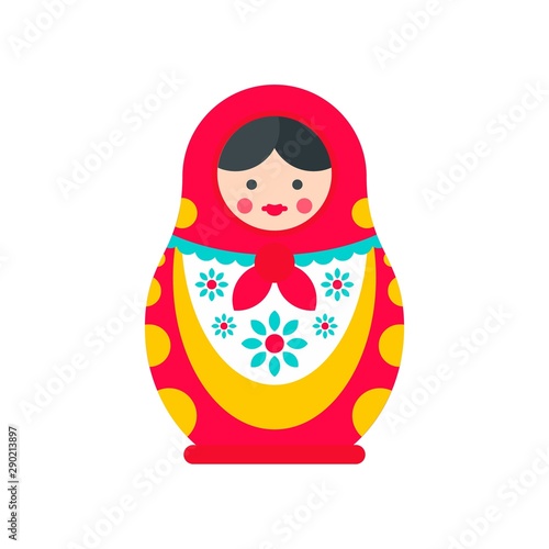 Ornate nesting doll icon. Flat illustration of ornate nesting doll vector icon for web design