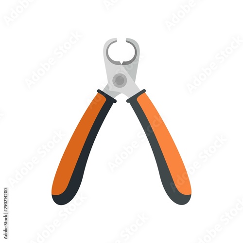 Pet nail tool scissor icon. Flat illustration of pet nail tool scissor vector icon for web design