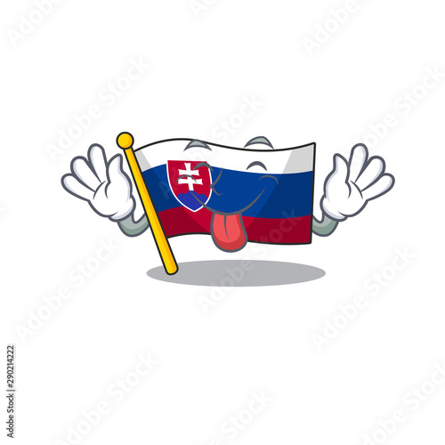 Tongue out flag slovakia folded the cartoon drawer