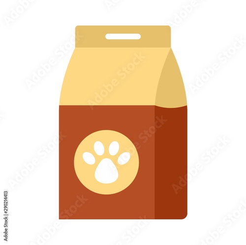 Carton dog packet icon. Flat illustration of carton dog packet vector icon for web design