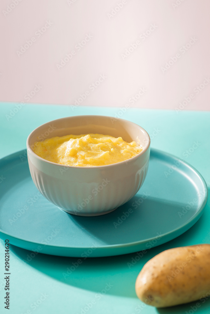 Homemade vegetable baby food. Potato puree for baby Homemade vegetable baby food. Potato puree for baby