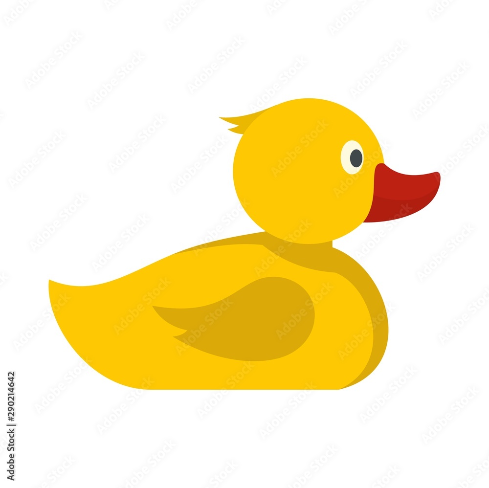 Yellow bath duck icon. Flat illustration of yellow bath duck vector icon for web design Yellow bath duck icon. Flat illustration of yellow bath duck vector icon for web design