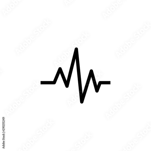 Heartbeat heart beat pulse flat vector icon for medical apps and websites.