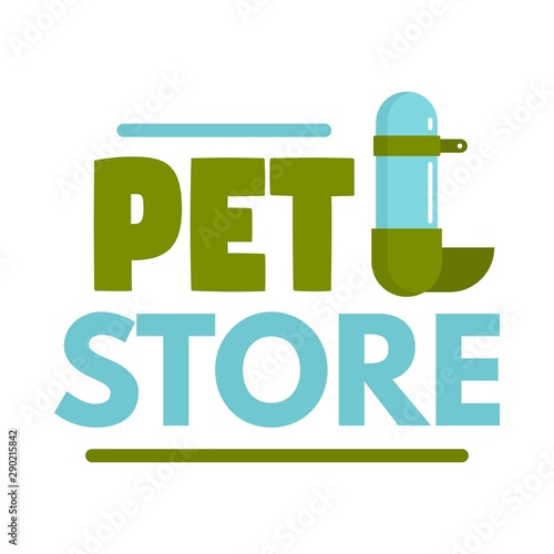 Pet store drinker logo. Flat illustration of pet store drinker vector logo for web design