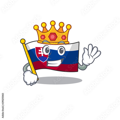 King flag slovakia folded the cartoon drawer