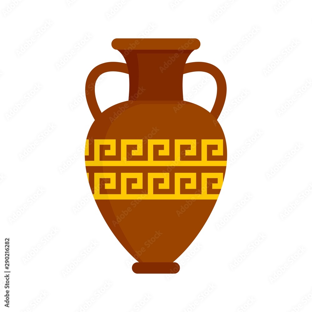 Ancient vase icon. Flat illustration of ancient vase vector icon for web design